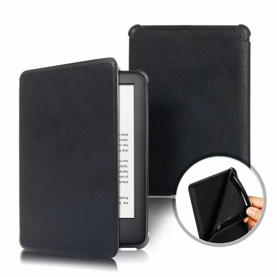 black Магнитный мягкий чехол из ТПУ для Amazon All-new Kindle Smart Cover Coque для Kindle 10th Gen чехол для электронной книги+ пленка+ ручка - Цвет: black