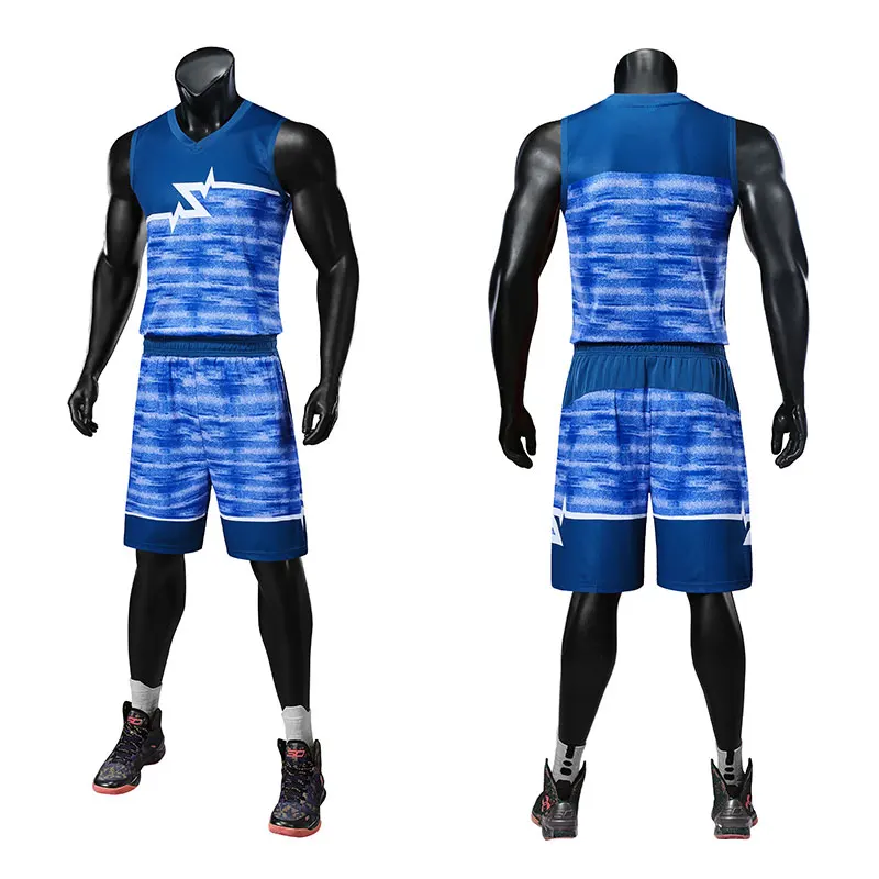 

New men basketball jersey set blank team college training tracksuit camouflage basketball jersey set pockets uniforms customized