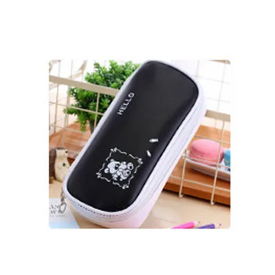 Black bear 1 шт. большой емкости PU многофункциональный пенал сумка для карандашей Канцелярия белый черный коробка ручки кавайные пеналы школьные принадлежности - Цвет: Black bear