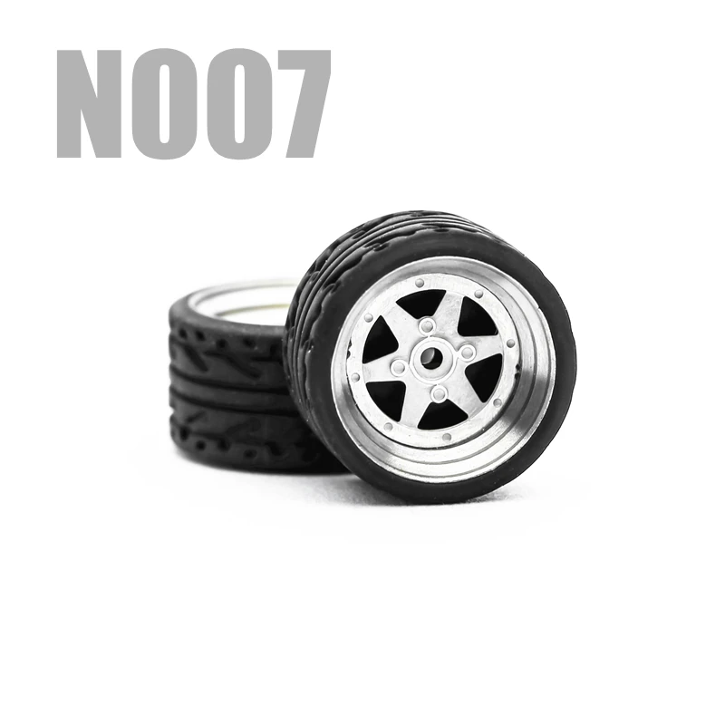 Автомобильные колеса, модифицированные автомобильные Литые Автомобильные колеса для 1/64 автомобилей, подходящие для некоторых автомобилей Tomica, 4 колеса, один комплект - Цвет: N007