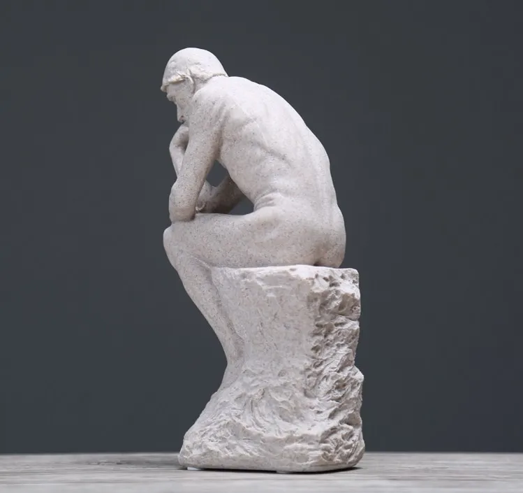 Rodin The Thinker статуя изобразительного искусства скульптура мужская фигура в Стиле Ню настоящая смола порошок литой/украшение дома комнаты стол дисплей поставки