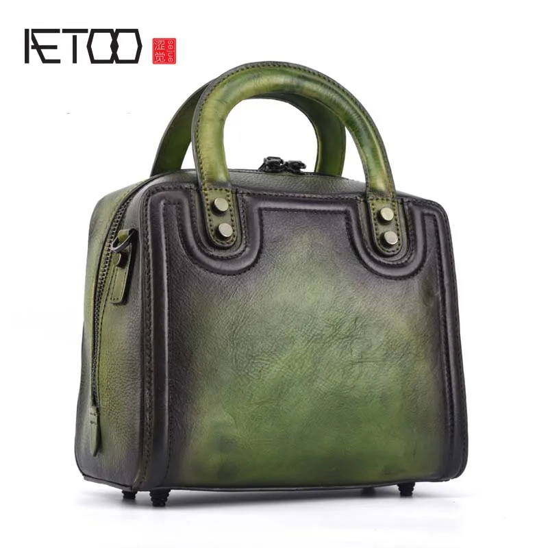 

BJYL The first layer of leather fashion solid color handbag new cabinet hand-colored portable diagonal handbags original bag