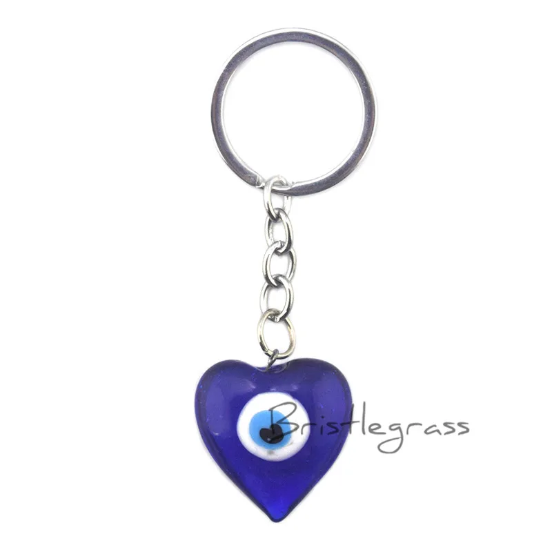 Турецкая синяя цепочка для ключей в форме сердца со сглаза из щетиной, кольцо-держатель, амулеты, подвески на удачу, защита от благословения