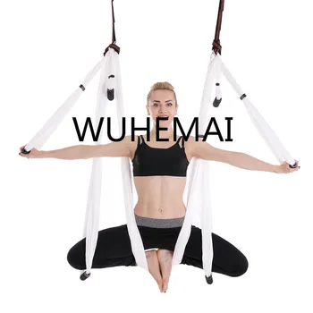 WUHEMAI Anti gravity Yoga Hammock Swing Parachute Fabric Inversion Therapy High Strength Decompression Hammock Yoga
