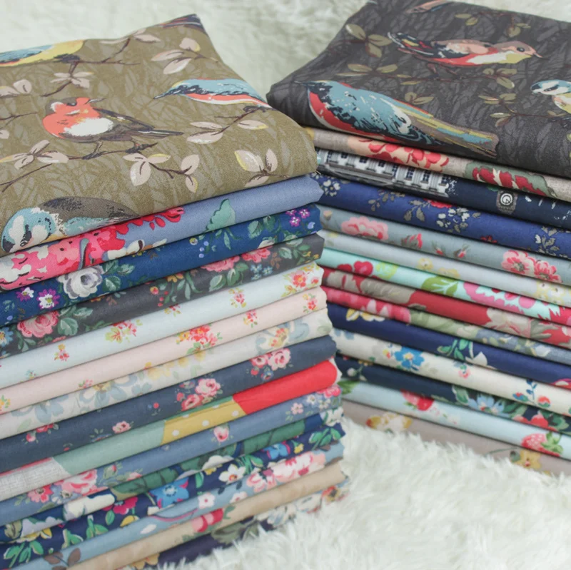 1 метр хлопок простая ткань с сельским кальмаром с принтом розы, ручная работа DIY мешок ткань CR-767