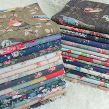 1 метр хлопок простая ткань с сельским кальмаром с принтом розы, ручная работа DIY мешок ткань CR-767