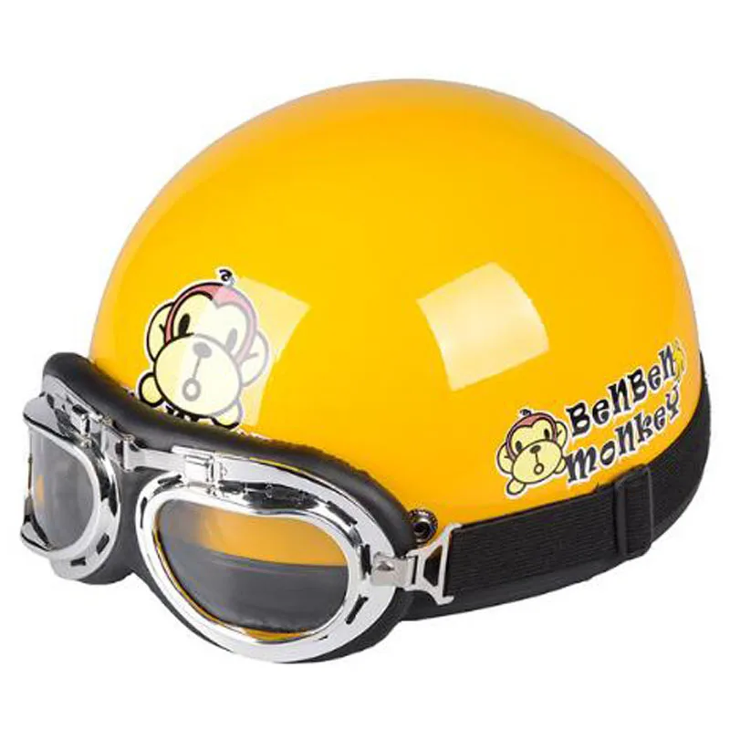 

Summer Harley style Half Face Motorcycle Helmets with Visor Goggles Lovely Cartoon Half cover electric Moto helmet