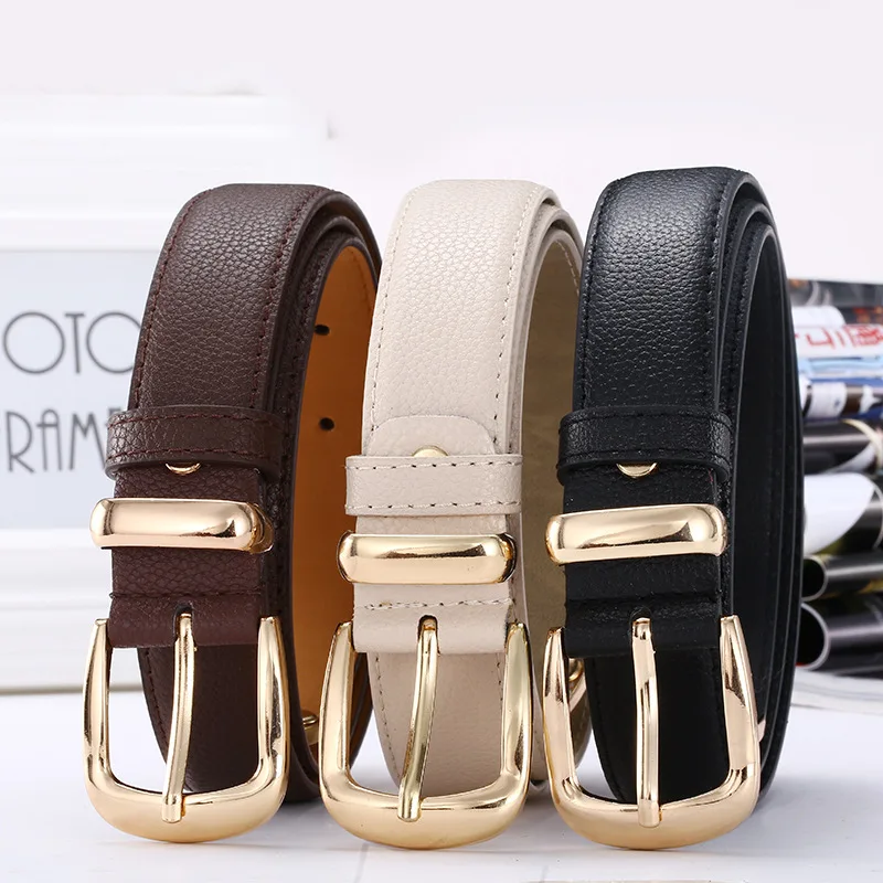 

Ladies Belt Femal Simple Wide Belts Button Decoration Student Party Decoration Women Leather Belt New Fashion