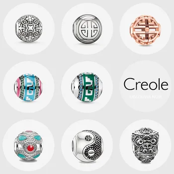 

Ornament Long Life Asian Green Ethnic Ying-Yang Orangutan Charm Beads,2019 Fashion 925 Sterling silver Jewelry Gift Women Man