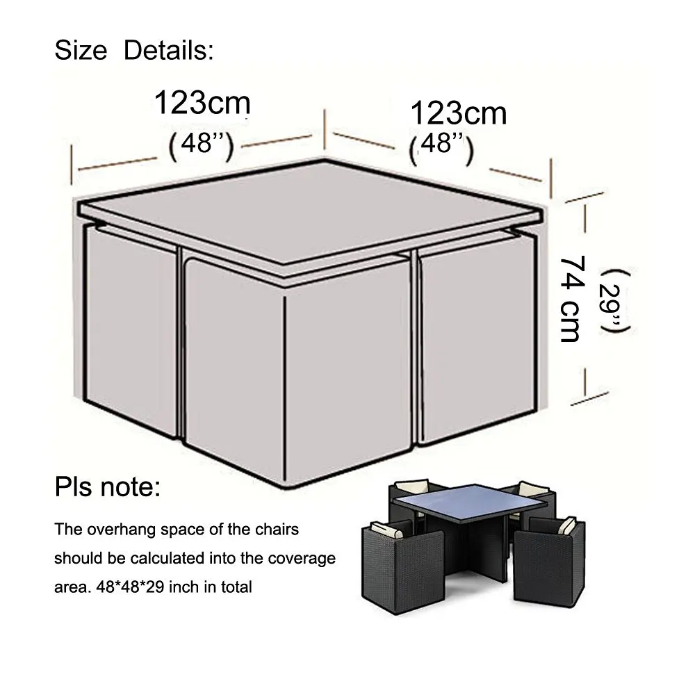 Portable Waterproof Dustproof Furniture Cover Case Tarpaulin Black