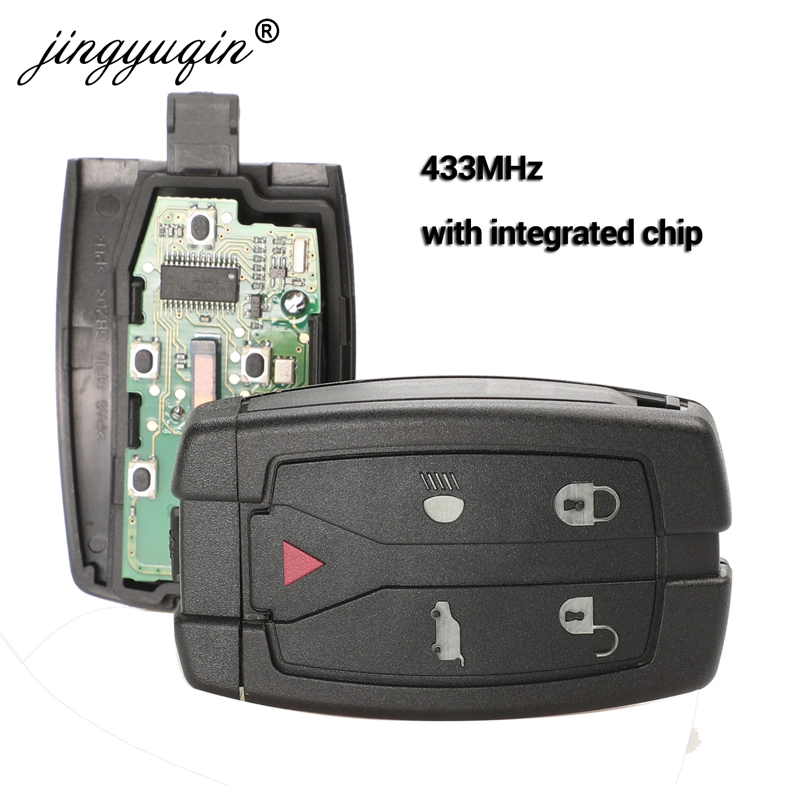 

jingyuqin 433MHz 5 Buttons Remote Smart Key Fob For Land Rover Freelander 2 3 LR2 Sport Fit Range Rover with integrated chip