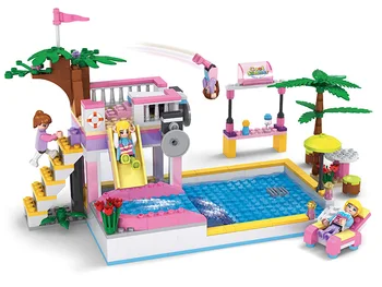 

2015 Hot Sale Fashion life girls princess Swiming Pool Building Blocks Brick Model Figure Christmas Xmas Child Gift Intelligent