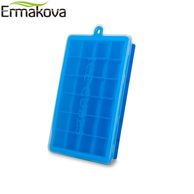 Силиконовая форма для льда ERMAKOVA с крышкой легко снимается квадратная
