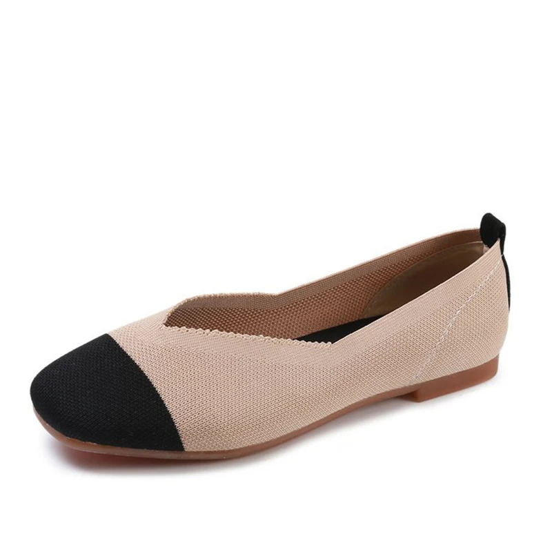 

Spring Women Knitting Flats Ladies Slip On Soft Loafers Light Comfortable Ballet Walking Breathable Shoes Female Casual Footwear