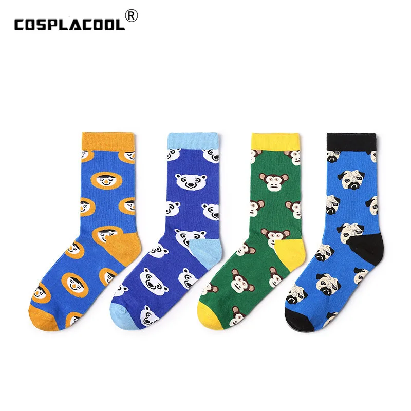 

[COSPLACOOL]Happy Harajuku Funny Socks Unisex Creative Animal Design Long Socks Women Calcetines Mujer Skarpetki Skarpety Sokken