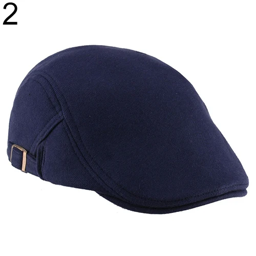 Navy Blue Мужчины Женщины Duckbill мода классический берет таксиста ковбой плоская шляпа Гольф Кепка водителя - Цвет: Navy Blue