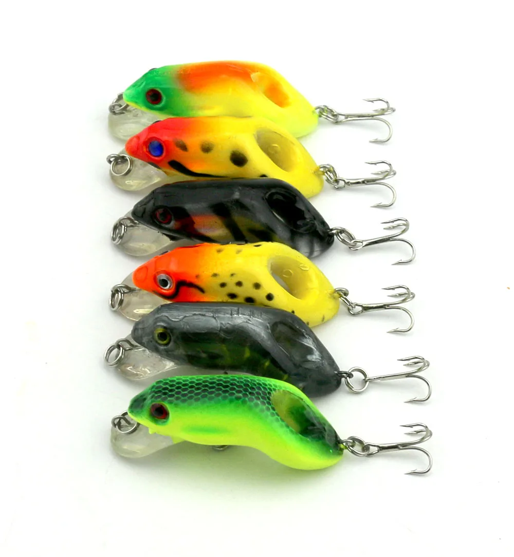 1pc cheap random colour 8.7G 5.5CM Hard Frog Fishing Lures Set with