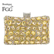 Бутик De FGG Элегантный горячий-фиксированный женский золотой кристалл вечерняя сумочка Свадебная вечеринка Выпускной сумочка со стразами клатч вечерний клатч в стиле minaudiere
