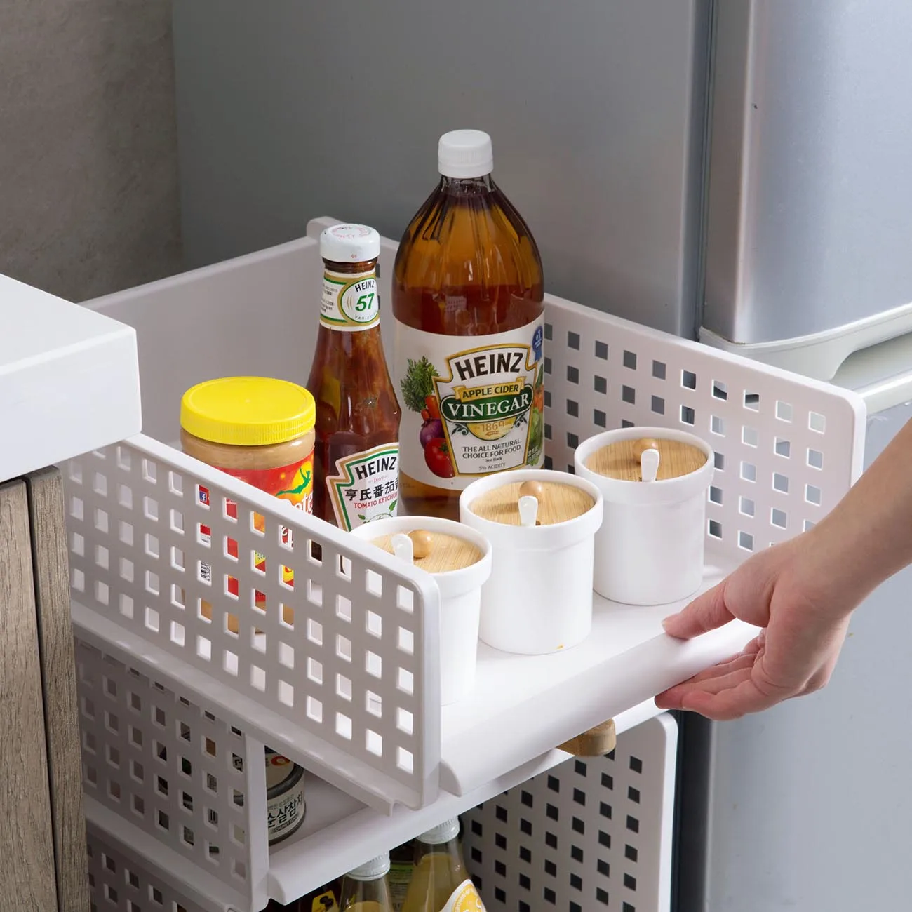 Cajones de plástico para armario, caja de almacenamiento divisora