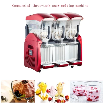 

Commercial red color 3 Tank snow slush machine 36L snow melting machine high capacity smoothie machine