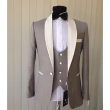 Новое поступление, мужские вечерние костюмы на выпускной, смокинги для жениха, смокинги для жениха, Свадебный Блейзер, костюмы(пиджак+ брюки+ жилет+ галстук) K: 1646