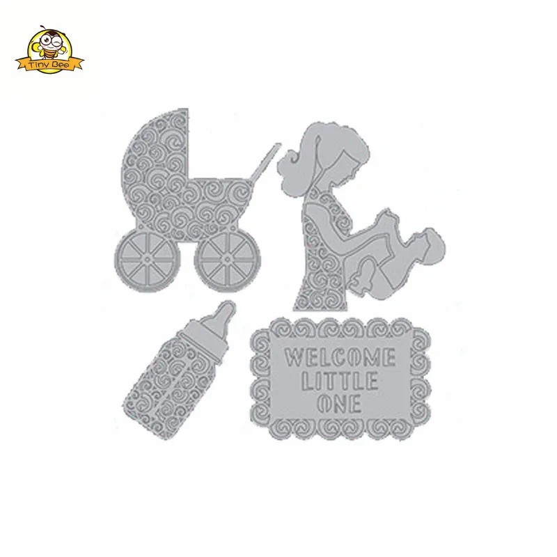 

Mothers' Day Baby Car Metal Cutting Dies Cut For DIY Scrapbooking Card Stencil Paper Craft Handmade Album Handbook Home Decor
