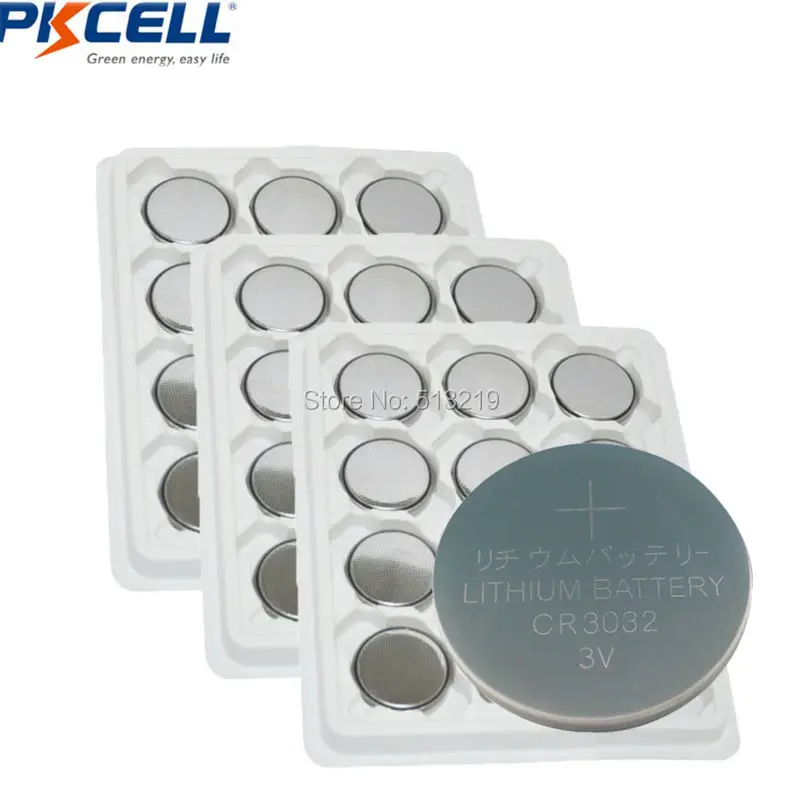 24Pcs*PKCELL 3V CR3032 Lithium Battery BR3032 DL3032 Button Cell