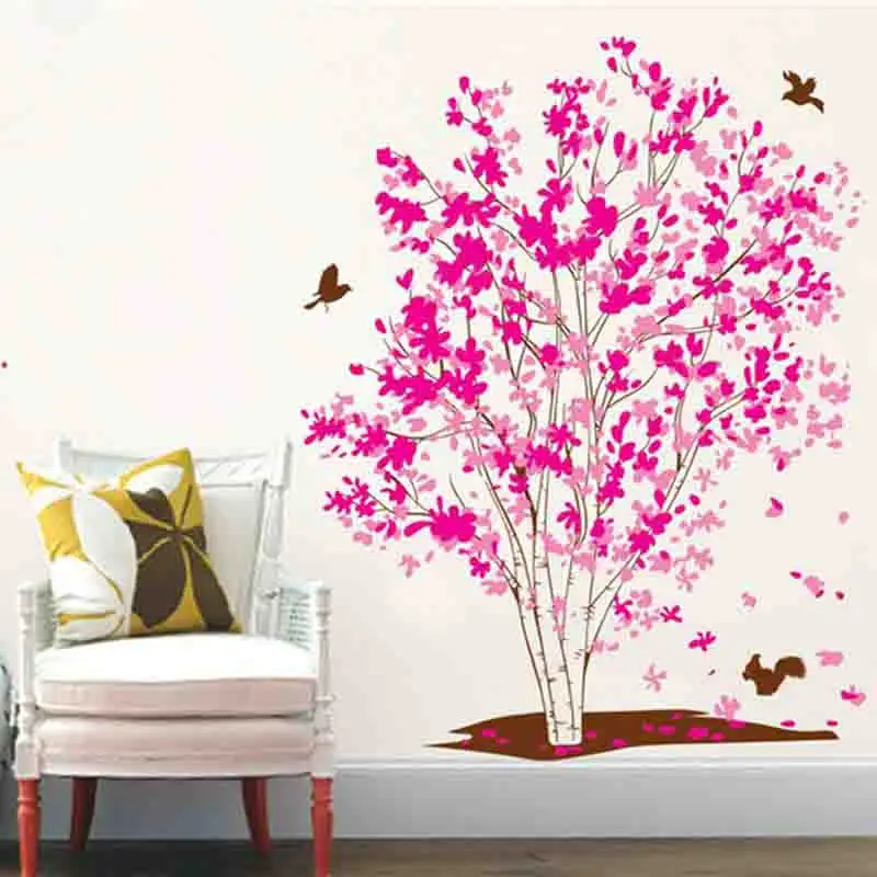 rose red maple tree wall sticker diy wall decorations living room bird wall decals wall stickers - Bird Wall Decor rose red maple tree wall sticker diy wall decorations living room bird wall decals wall stickers - Bird Wall Decor