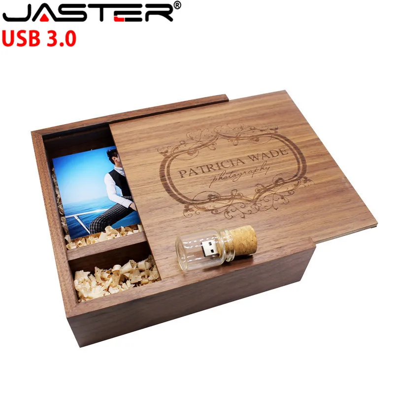 JASTER 205*205*60 мм, фотоальбом деревянный USB+ коробка usb флэш-накопитель 4 ГБ 8 ГБ 16 ГБ 32 ГБ Пользовательский логотип фотография свадебный подарок