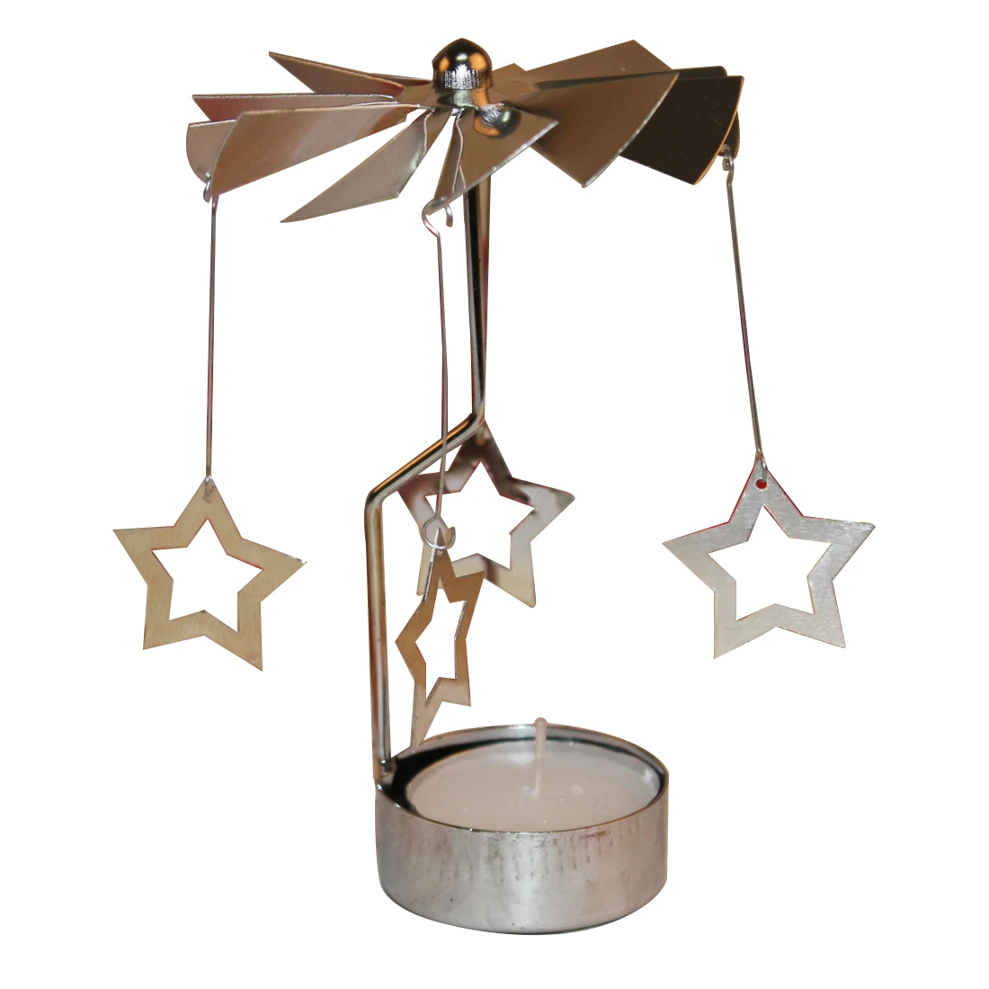 Romantic Candle Holders Rotary Spinning Tealight Candle Metal Tea light Holder Carousel Home