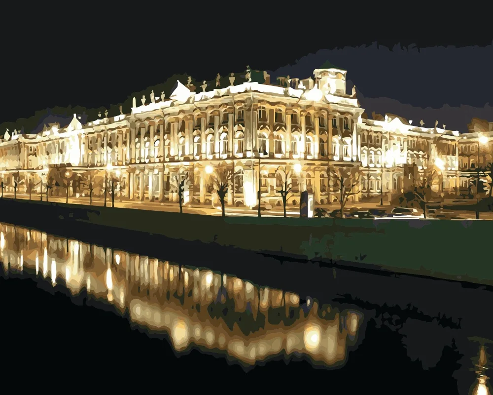 

MaHuaf-i135 DIY painting by numbers art canvas painting for living room wall frameless 40x50 of Saint Petersburg city