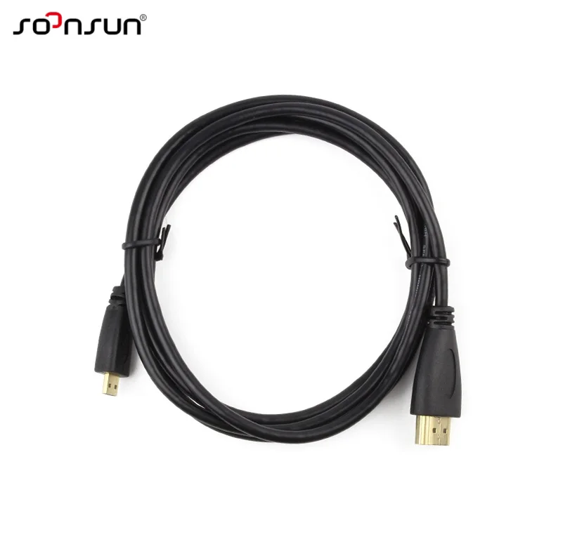 

SOONSUN High Speed 1.5m Male to Male HDMI to Micro HDMI Cable M/M Converter Cord for Gopro Hero 4/3+/3 for Xiaomi yi Camera