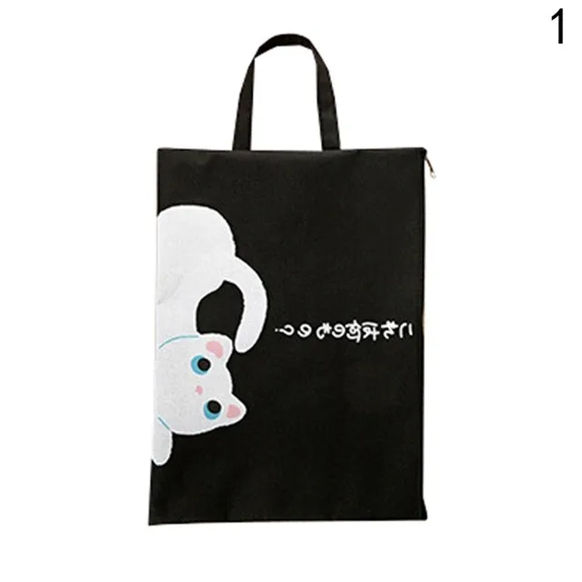 Kawaii A4 Сумка для документов папка кошек милый большой емкости ткань Оксфорд