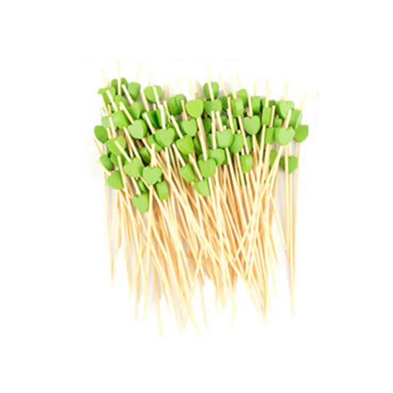 100PCS 12cm Disposable Bamboo Fruit Dessert Cake Sign Cocktail Picks Cute Toothpick Food Sticks Buffet Cupcake Toppers Party - Цвет: 4