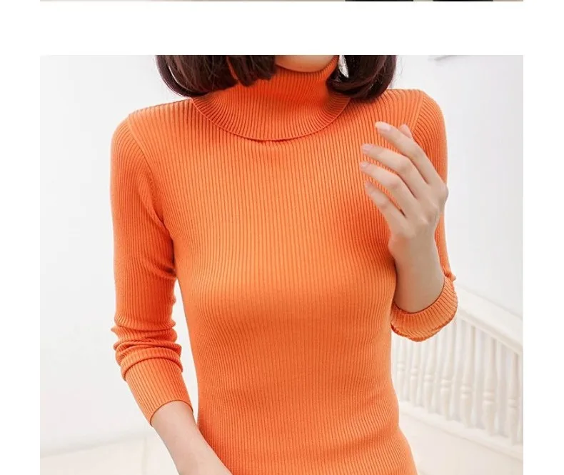 2017 women's slim medium-long turtleneck sweater thickening sweater knitting sweater pattern 40