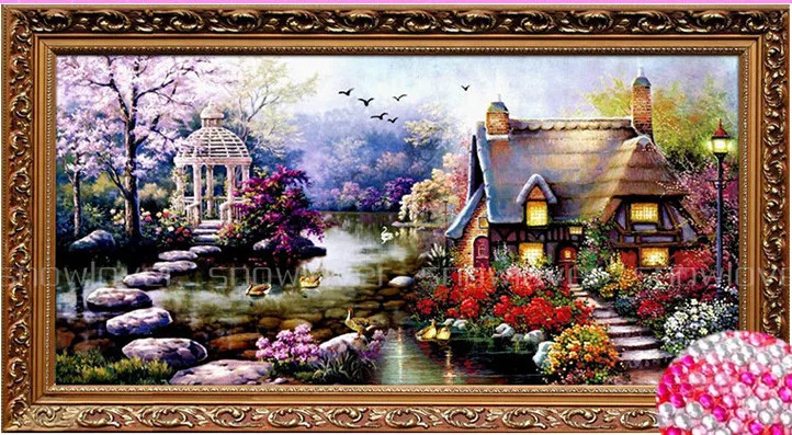 

2018 Diamond Mosaic Landscapes Garden lodge Full crystal Diamond Painting Cross Stitch Kits Diamond Embroidery Home Decoration