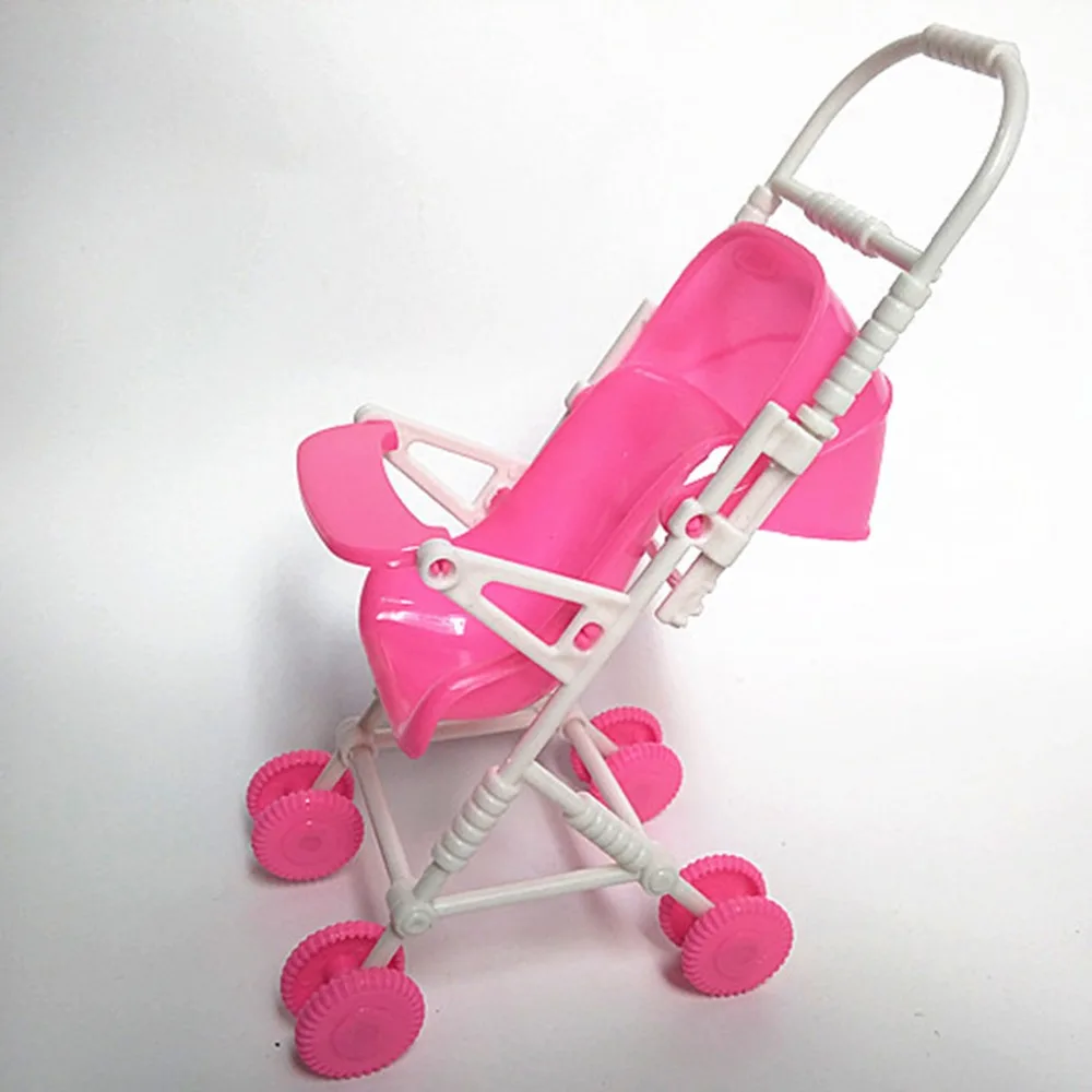 Розовая детская коляска для игрушки куклы младенческой Дети Коляска тележка детская игрушка маленьких девочек куклы мебель подарки