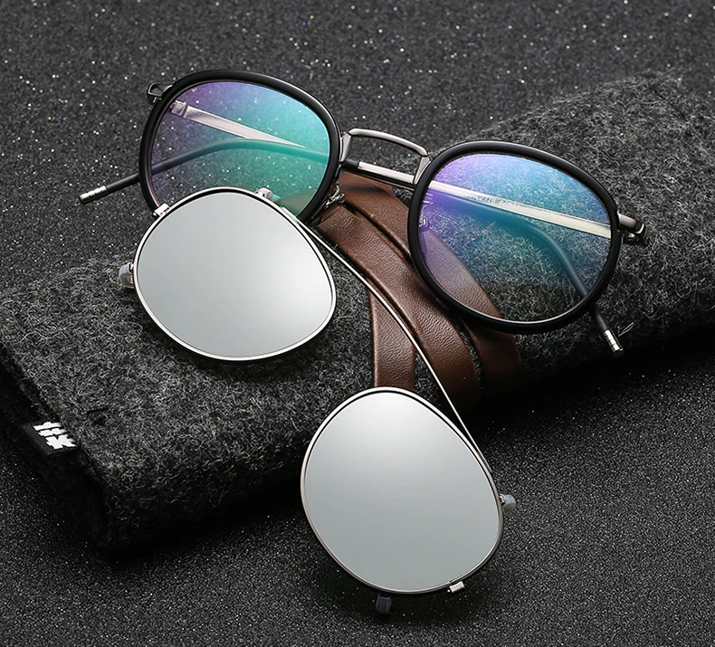 JackJad SteamPunk Style Lens Removable Polarized Sunglasses Clip On Vintage Round Metal Eyewear Sun Glasses Oculos De Sol 2776