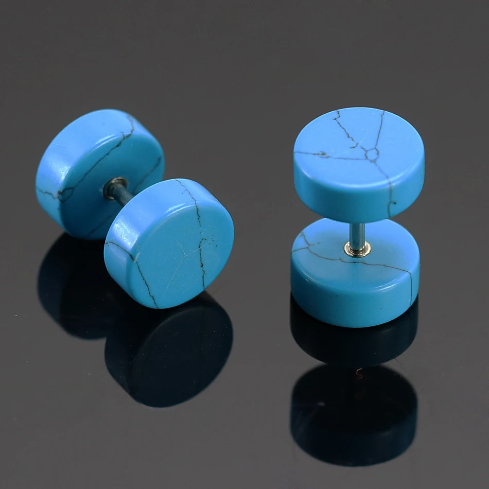 stone plug earrings