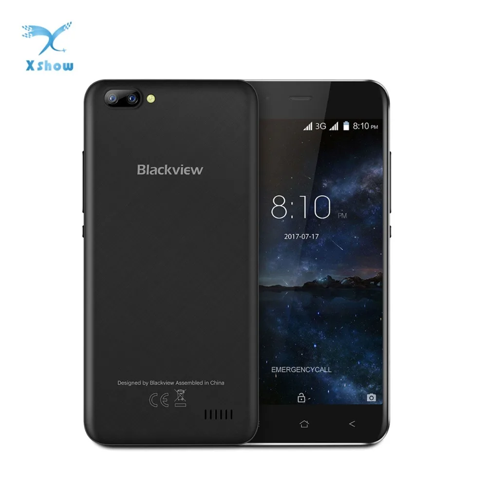 Blackview A7 MT6580A четырехъядерный мобильный телефон 5,0 дюймов двойная задняя камера Android 7,0 смартфон 2800 мАч 1 Гб ram 8 Гб rom мобильный телефон