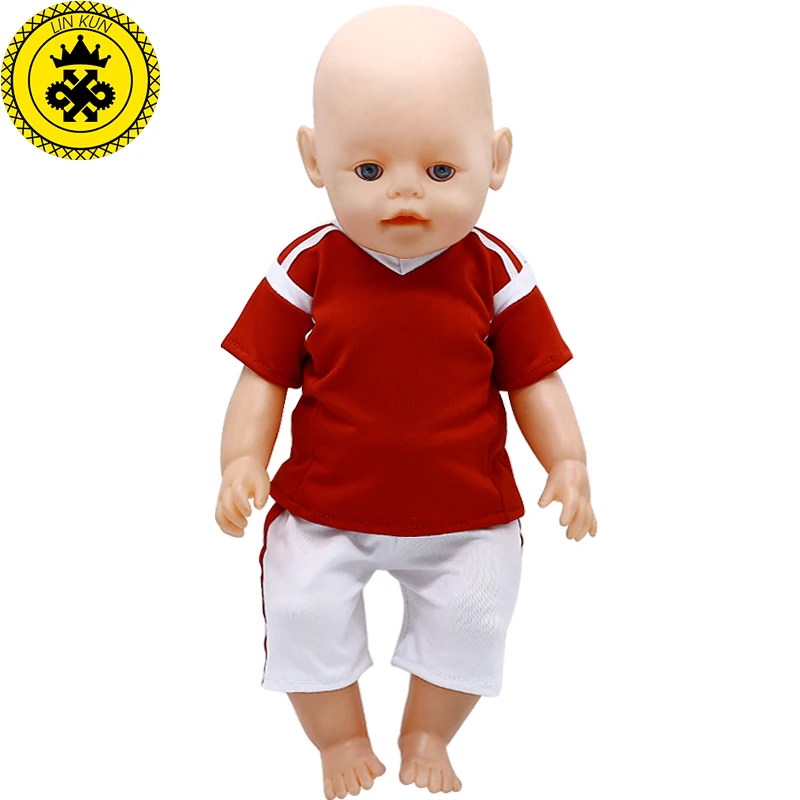 Baby Doll Clothes Tracksuit Football Kits Doll Soccer Jerseys Sets Fit