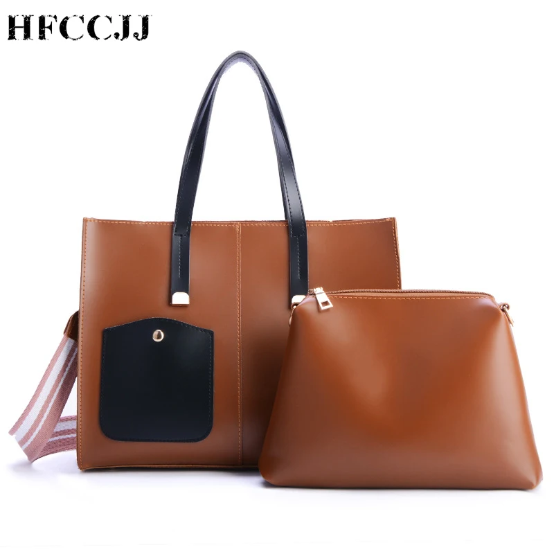 

NEW Composite Bag European and American Fashion Oil Wax 2 Sets of Wild Handbags Shoulder Diagonal Handbags Bolsa Feminina HC037