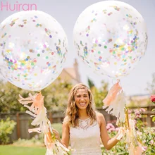 Huiran, 36 дюймов, золотые, серебряные, конфетти, шары с кисточками, свадебные шары, баллон, для взрослых, с днем рождения, украшения для вечеринки, Детские балоны