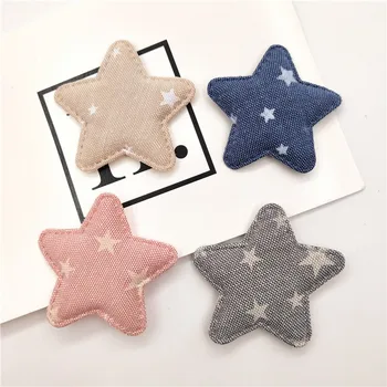 

40pcs/lot 4.5cm Star Padded Appliques for Children Headwear Hair clip Accessories and Garment Accessories