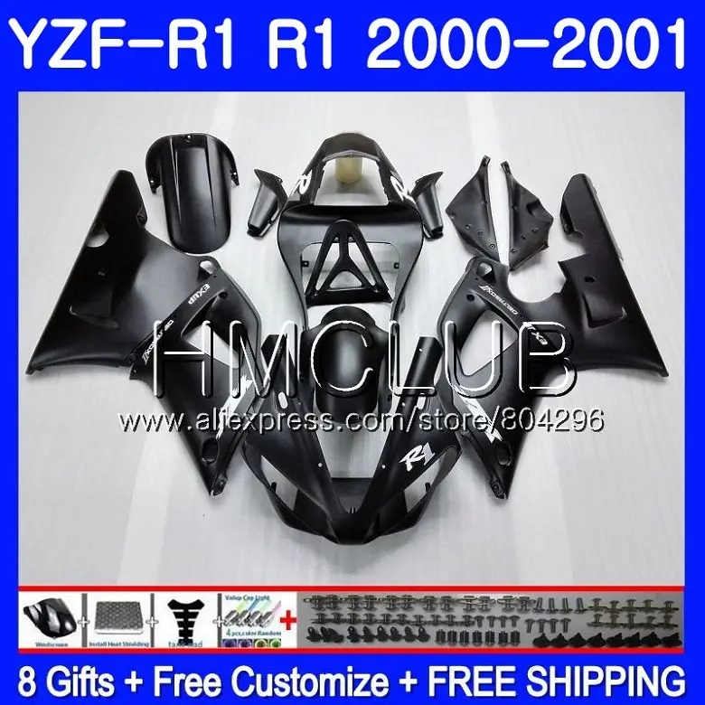 

Bodys For YAMAHA YZF 1000 YZF R 1 YZF R1 00 01 YZF-1000 Frame 108HM14 YZF1000 YZFR1 00 01 YZF-R1 2000 2001 Fairing Matte black