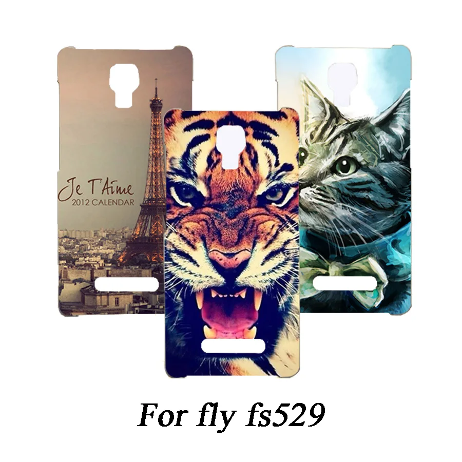 Мягкие чехлы из ТПУ для fly fs529 силиконовые с рисунком волка розы кота Эйфелевой