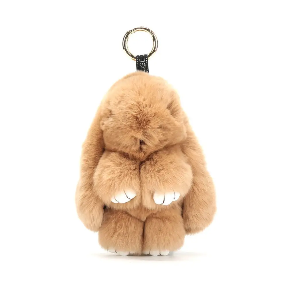 Buy 14CM Bunny Keychain Natural Rex Rabbit Fur Fluffy