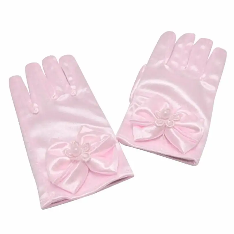 Cute Infant Baby Child Girls Elbow Short Party Gloves Wedding Gloves Gift Decorate a butterfly knot Nov 29              (7)