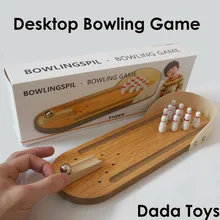 Мини деревянный Настольный боулинг родитель-детская игра семья Забавный палец игрушка упакована в коробке