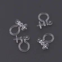 

SEA MEW Transparent Ear Clip For Jewelry Making ,Ear Plug Plastic Earrings Accessorie Base Setting DIY Jewelry Components 100PCS